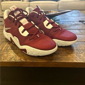 Men's Burgundy and White Athletic Shoes